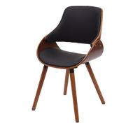 Chaise de Salle à manger HWC-D23, chaise avec dossier, design rétro similicuir noir