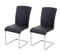 Chaise de salle à manger HWC-F36, chaise cantilever, chaise de cuisine/conférence similicuir, noir