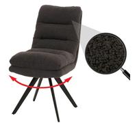 Chaise de salle à manger HWC-G66, chaise de cuisine pivotante Auto-Position Tissu/Textile Bouclé MVG gris foncé