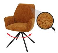 Chaise de salle à manger HWC-G67 Chenille Öko-Tex MVG jaune moutarde
