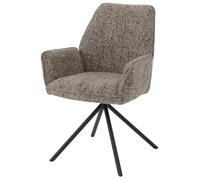 Chaise de salle à manger HWC-G67, chaise de cuisine, pivotante, avec système de réglage automatique, revêtue en chenille (410g/m²), structure noire ou marron