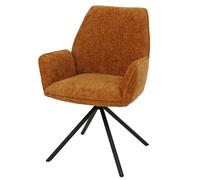 Chaise de salle à manger MENDLER HWC-G67 Chenille Öko-Tex MVG jaune moutarde Jaune