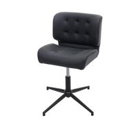 Chaise de salle à manger HWC-H42, pivotante, réglable en hauteur similicuir vintage gris foncé, pied noir