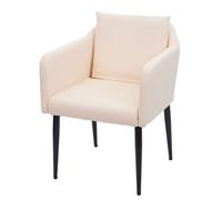 Chaise de salle à manger HWC-H93, chaise de cuisine chaise longue similicuir crème-beige