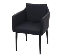 Chaise de salle à manger HWC-H93, chaise de cuisine chaise longue similicuir noir
