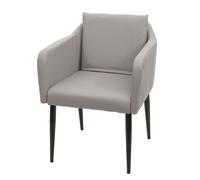 Chaise de salle à manger HWC-H93, chaise de cuisine chaise longue similicuir taupe