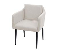 Chaise De Salle À Manger Hwc-H93, Chaise De Cuisine Chaise Longue Tissu/Textile Crème-Beige Multicolore