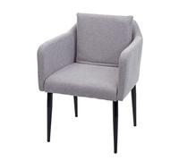 Chaise de salle à manger HWC-H93, chaise de cuisine chaise longue tissu/textile gris clair