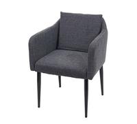 Chaise de salle à manger HWC-H93, chaise de cuisine chaise longue tissu/textile gris foncè