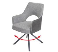 Mendler HWC-K30 - Chaise salle à manger pivotante - Gris