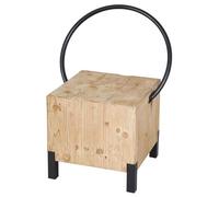 Chaise de salle à manger HWC-L76, Chaise visiteur Tabouret, Industrial Métal massif-bois certifié MVG, naturel