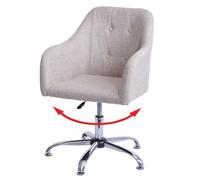 Mendler Fauteuil pivotant tissu - Crème