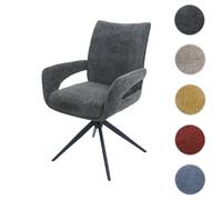 Chaise de salle à manger HWC-O78 Chenille (310 g/m²) Öko-Tex gris foncé
