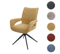 Mendler Chaise de Salle à Manger HWC-O78 Chenille (310 g/m²) Öko-Tex Jaune Moutarde