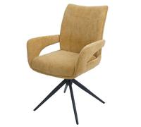 Mendler Chaise de Salle à Manger HWC-O78 Chenille (310 g/m²) Öko-Tex Jaune Moutarde