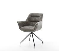 Chaise-de-salle-à-manger Kaira-Flex bou oux couleur boue pied croisé conique noir