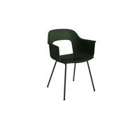 Chaise de Salle à Manger Layout 211 avec Accoudoirs, Vert Bouteille/ Noir
