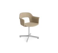 Chaise de salle à manger Layout 234 avec accoudoirs et pivotante, Sable/ Aluminium