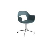 Chaise de salle à manger Layout 251 avec accoudoirs et pivotante, coloris Océan/ Aluminium