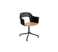 Chaise de salle à manger Layout 252 avec accoudoirs et pivotante, chêne/ Noir