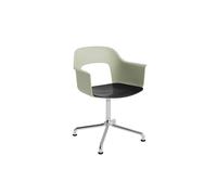 Chaise de salle à manger Layout 252 avec accoudoirs et pivotante, Vert pastel/ Noir