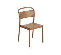 Chaise de Salle à Manger Linear en Acier Orange Brûlé