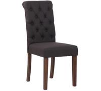 Chaise de Salle à Manger Lisburn en Velours ou Tissu - CLP - Vintage - Bois Massif - Noir