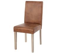 Chaise de salle à manger Littau, chaise de cuisine, tissu/textile simili-daim, pieds marron