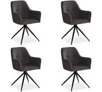 HomeStyle4U Lot de 4 chaises oeuf - Gris