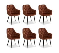 Homestyle4u Chaises de salle à manger Lot de 6 Marron