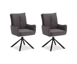 Chaise de Salle à Manger Lot de 2 Moderne Tissu Anthracite Design Chaises de Cuisine Chaises pas Cher Fauteuils Rembourrée