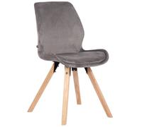 Chaise de Salle à Manger - CLP - Luna - Design Scandinave - Pieds en Bois Massif - Gris Velours