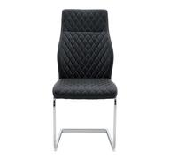 Chaise de salle à manger matelassée motif losange, Noir+Argenté Aosom France