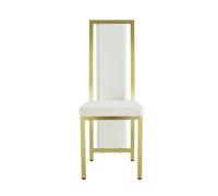 Chaise de salle à manger minimaliste européenne, Blanc+Doré Aosom France