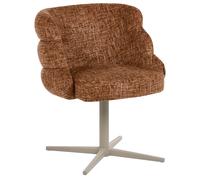 Chaise de Salle à Manger Moderne Milieu du Siècle Tissu Marron Doré Youngstown