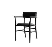 Chaise de Salle à Manger Nama de avec Accoudoirs, Cuir Noir Café/noir Aniline