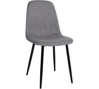 CLP Chaise de Salle à Manger rembourrée Napier, Chaise de Cuisine avec Dossier et Structure métallique, Peut Supporter jusqu'à 150 kg, Couleur:Gris, Matériel:Tissu