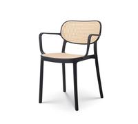 Chaise de salle à manger noire style vintage avec accoudoirs