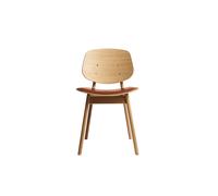 Chaise de Salle à Manger Pandora de La Collection Ro, Assise Rembourrée, Chêne Huilé/cuir Calvados