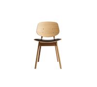 Chaise de Salle à Manger Pandora de La Collection Ro, Assise Rembourrée, Chêne Huilé/cuir Marron Foncé