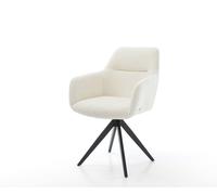 Chaise-de-salle-à-manger Pejo-Flex bou lanc pied croisé angulaire noir ressorts ensachés