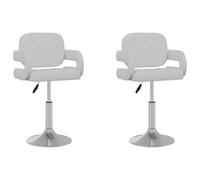 Chaise de Salle à Manger Pivotante 2 Pièces Blanche Similicuir | Design contemporain, réglage en hauteur, rotation 360°, pieds stables, entretien facile