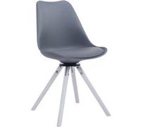 Chaise de salle à manger pivotante Troyes Similicuir pieds en forme ronde , Gris/Blanc G