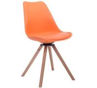 Chaise de salle à manger pivotante Troyes Similicuir pieds en forme ronde , Orange/Nature G