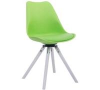 Chaise de salle à manger pivotante Troyes Similicuir pieds en forme ronde , Vert/Blanc Piètement Blanc G