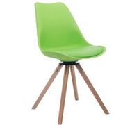 Chaise de salle à manger pivotante Troyes Similicuir pieds en forme ronde , Vert/Nature G