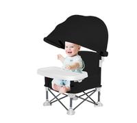 Chaise de salle à manger pliable pour bébé, siège de voyage avec plateau pour tout-petit, siège pliable pour bébé avec auvent pour la maison, l'extérieur, le pique-nique, les voyages, la pelouse, le