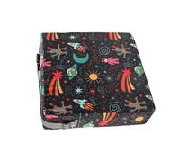 Chaise de salle à manger rehausseur - Coussin de table à manger portable, coussin de harnais imprimé coloré, Zabuton portable, coussin de siège renforcé, PU lavable amovible réglable sûr siège de bébé