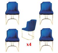 Chaise de salle à manger Set 4x Chaises Moderne Rembourrage Design Nouveau Bois