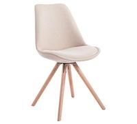 Chaise Toulouse tissu pieds ronds , Crème/Nature G